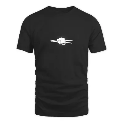 Men's Black Best Drummer Drummers Fist Gift T-Shirt