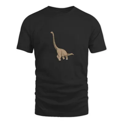 Men's Black Brachiosaurus Dinosaur T Shirt T-Shirt