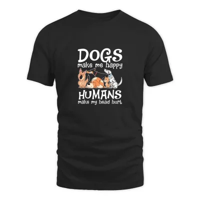 Men's Black Dogs Make Me Happy T-Shirt