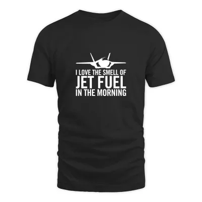 Men's Black F-35 I Love The Smell Of Jet Fuel In The Morning T-Shirt