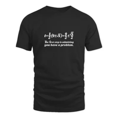 Men's Black First Step Maths Problem Mens Birthday Math Geek N T-Shirt