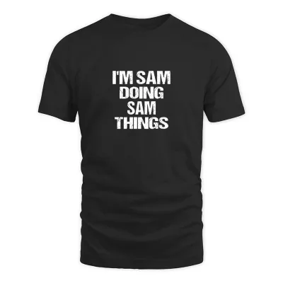 Men's Black Personalized Name Design For SAM T-Shirt