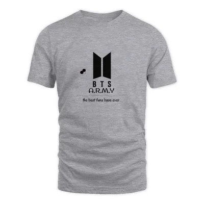 Men's Grey BTS ARmy The Best Funs Base Ever T-shirt 2019!! T-Shirt