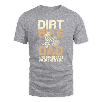 Men's Grey Cool Dirt Bike Dad T-Shirt