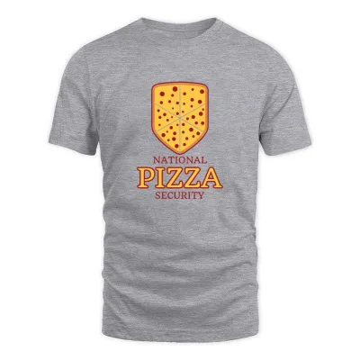 Men's Grey National Pizza Security Gift T-Shirt