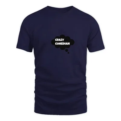 Men's Navy Crazy Comedian Men Tank T-Shirt