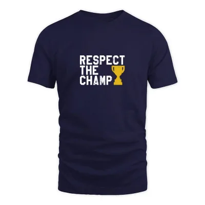 Men's Navy Fantasy Football League Champion Respect Champ T-Shirt