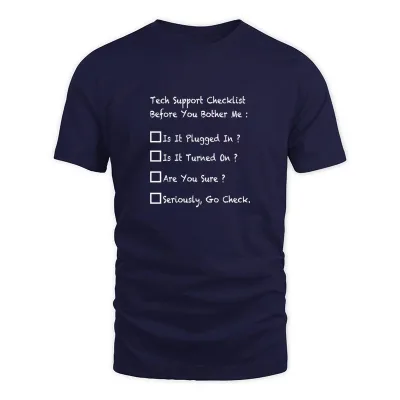 Men's Navy Funny Tech Support Helpdesk-tech Support T-Shirt