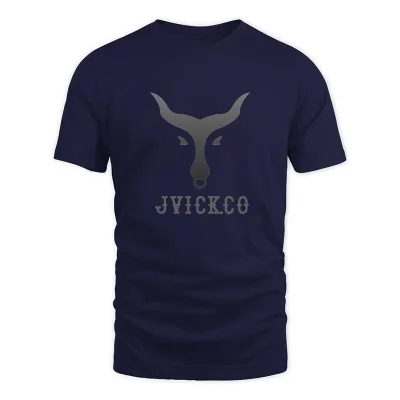 Men's Navy Grayscale Logo Design T-Shirt