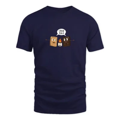 Men's Navy Group Hug Smores Chocolate Marshmallow Camping Foo T-Shirt