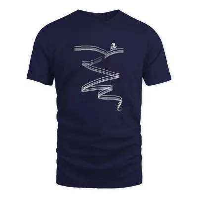 Men's Navy Mountain Biker Mountain Bike Cycling T-Shirt